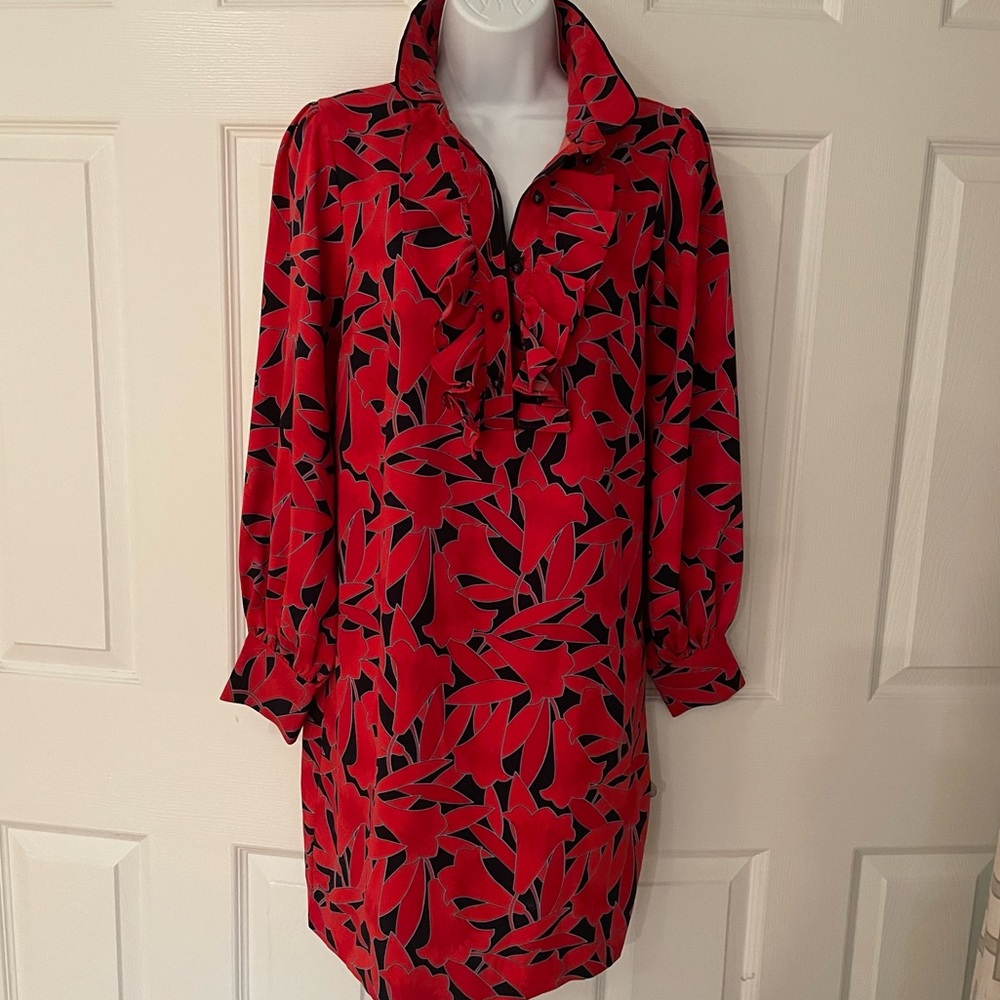 Ann Taylor Ruffle Neck Dress